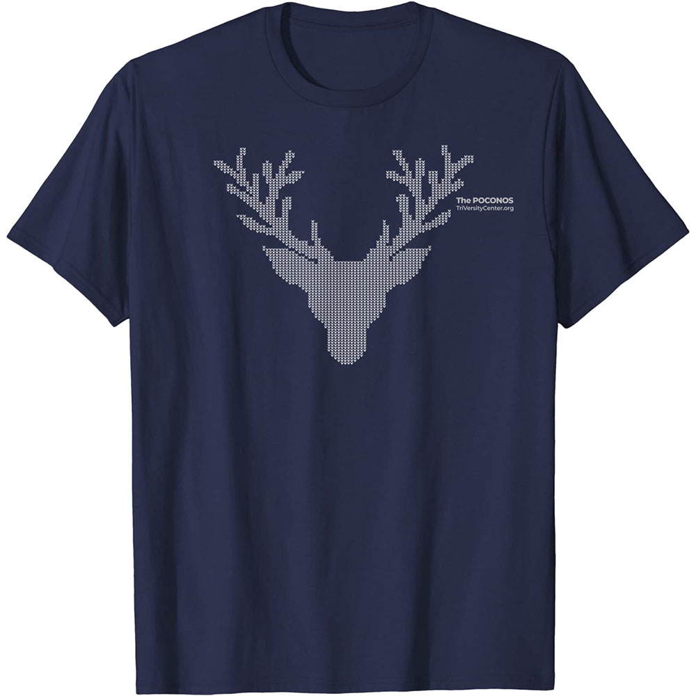 Stitched Poconos Deer Premium T-Shirt - TriVersity